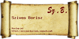 Szives Borisz névjegykártya